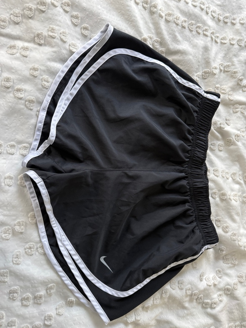 Nike Black Athletic Shorts with White Piping